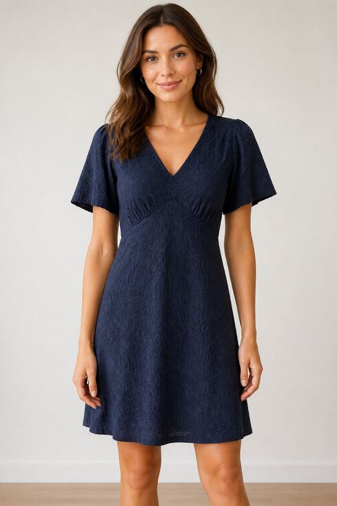 Michael Kors Dresses & Skirts - Michael Kors Navy Blue Embroidered Dress M